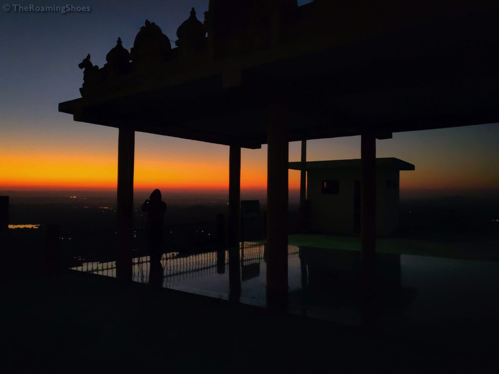 Before sunrise at windmill temple