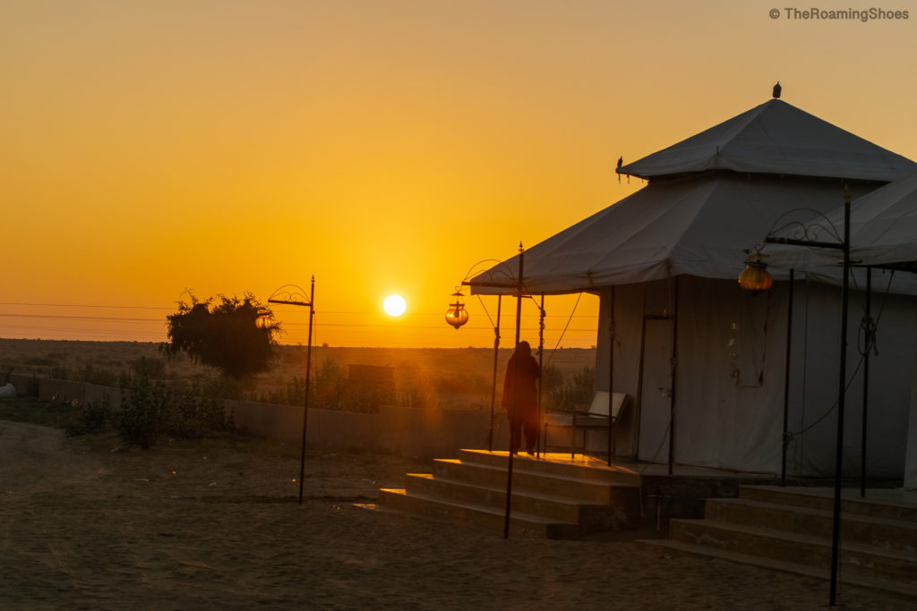 Sunrise at Jaisalmer desert camp