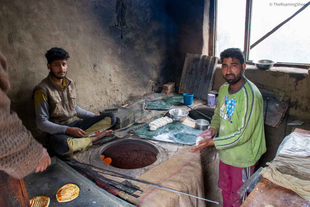 Local Kashmiri bread in the making