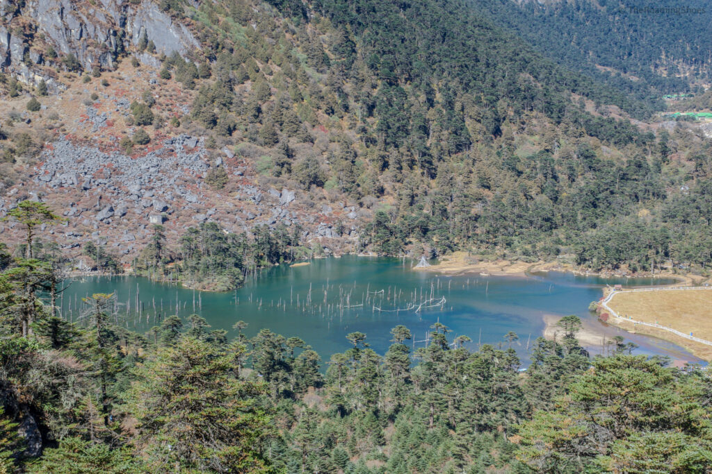 Maduhri Lake in Arunachal Pradesh as seen from the road above