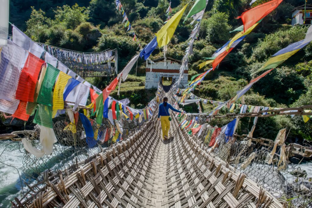 The iron suspension bridge of Chakzam