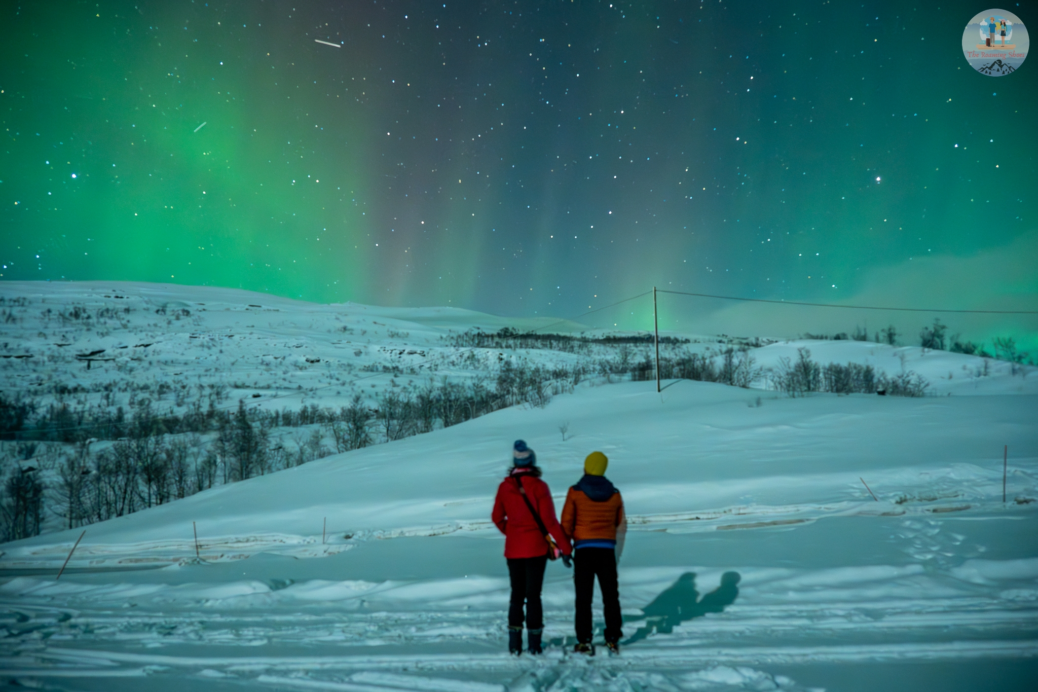 Northern Lights in a Moonlit night