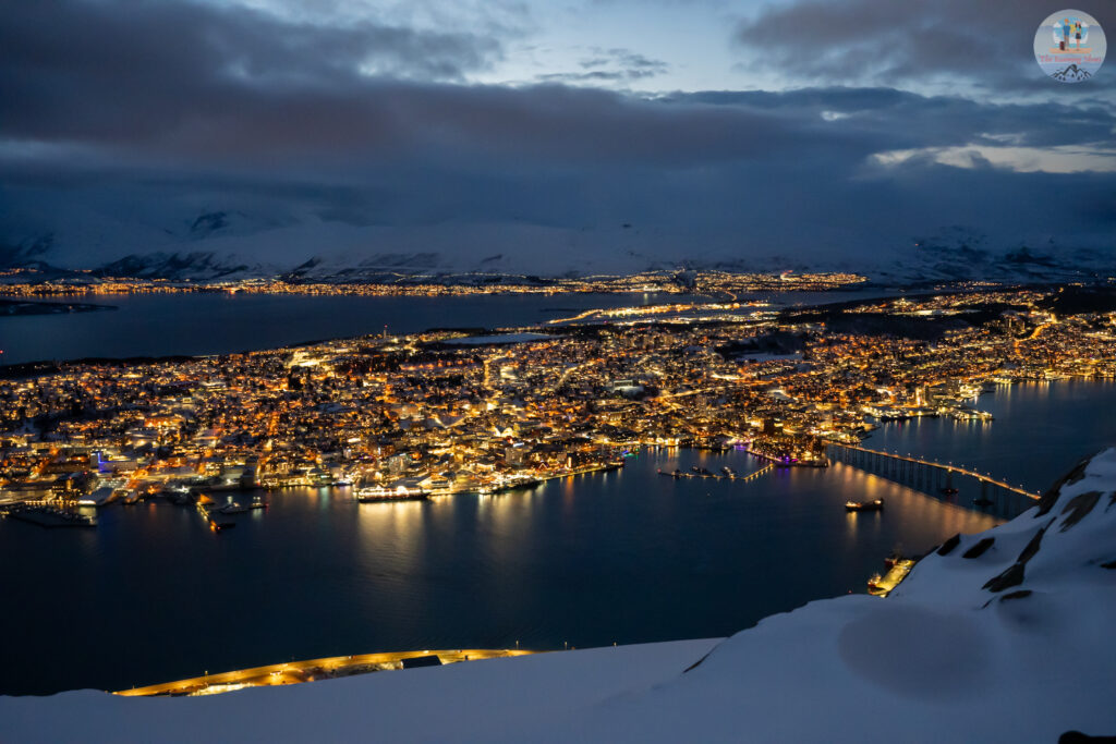 Night view of Tromso from top