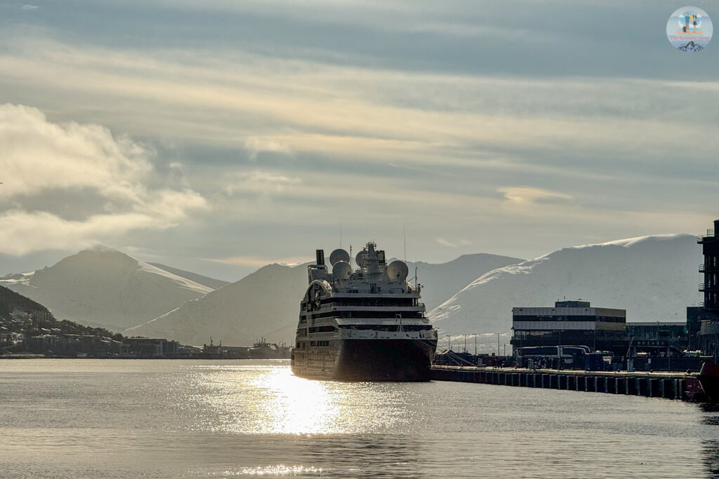 Tromsø harbour on a clear sunny afternoon