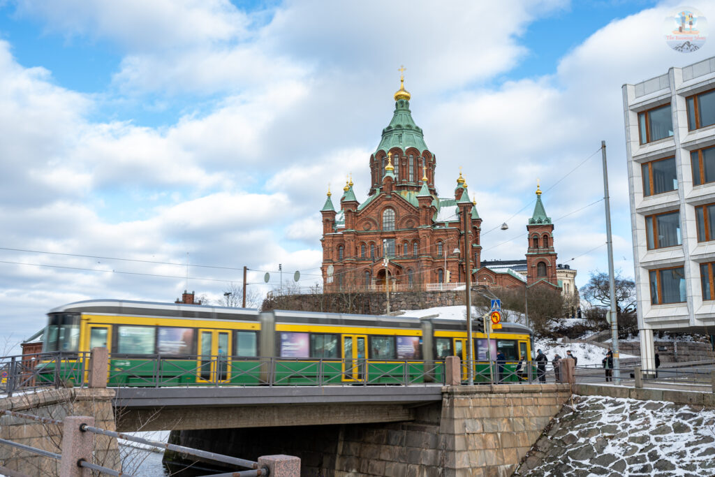 Helsinki cathedral and tram