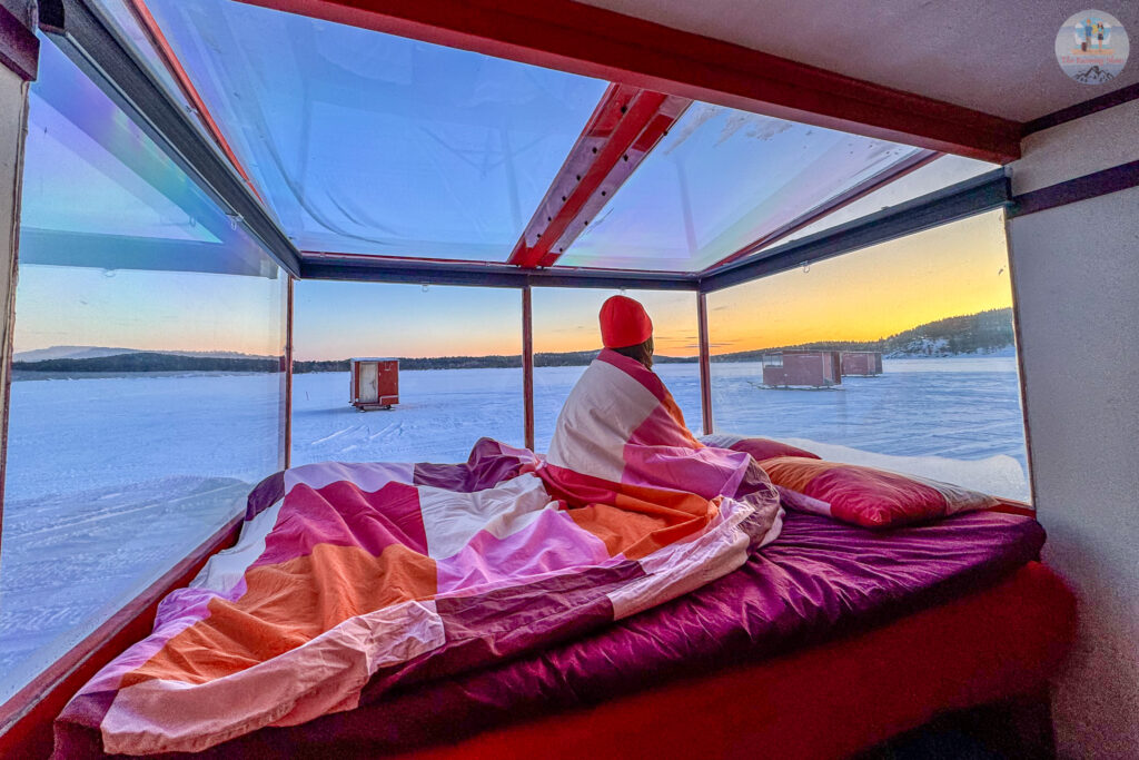 Inari glass cabin view in the morning